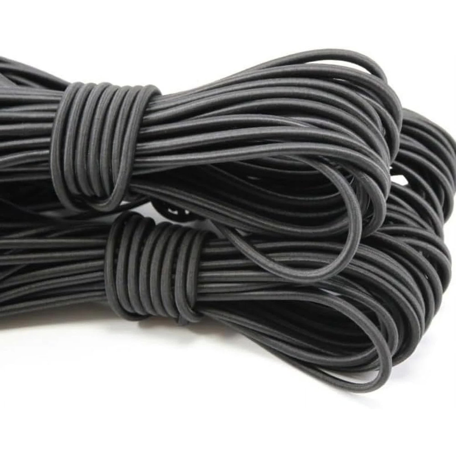 1/8-Inch (3mm) Black Heavy Stretch Round String Elastic Cord (Cut of 10 Yards)