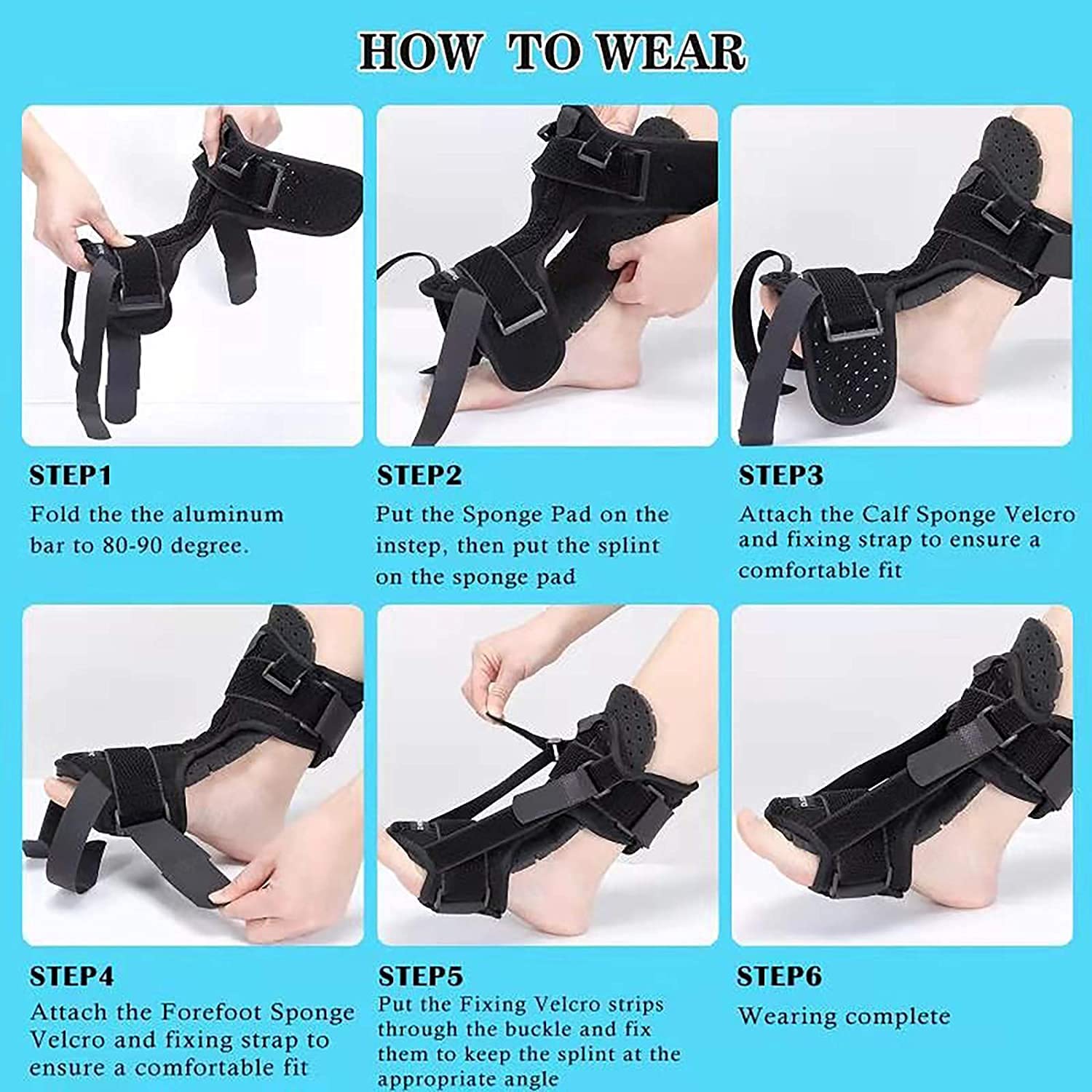 Plantar Fasciitis Night Splint and Brace, Upgraded Planters Facetious Relief, Foot Drop and Achilles Tendonitis Relief Brace. Night Splint for Plantar Fasciitis Women & Men