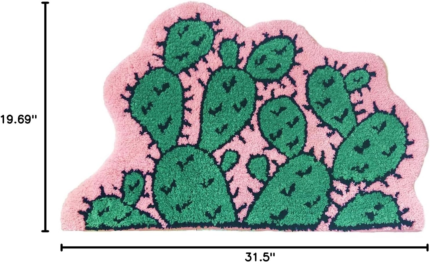 Monstera Leaf Non Slip Soft Kids Playmat Nursery Door Mat Area Rugs Luxury Plush Kids Game Play Carpet Bathroom Rugs Bathmat Shower Decor (Cactus)