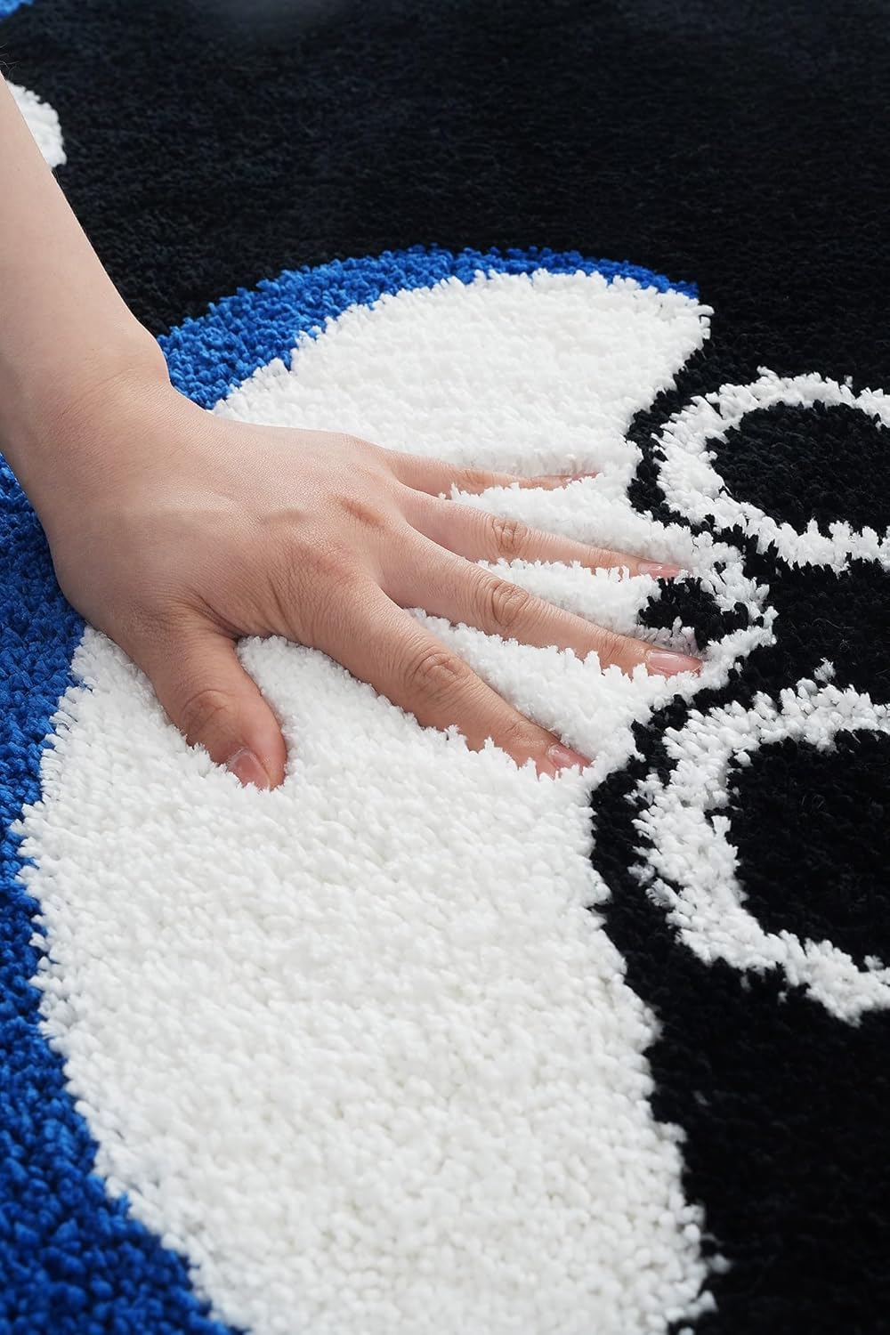 Kids Rug Cute Cat Shaped Bathmat, Bathroom Rug, Non-Slip, Absorbent Bathrug for Bathroom, Bedroom,Kitchen,Adorable Door Mat Small Carpet Area Rug 20x31 inches (Black & Blue)