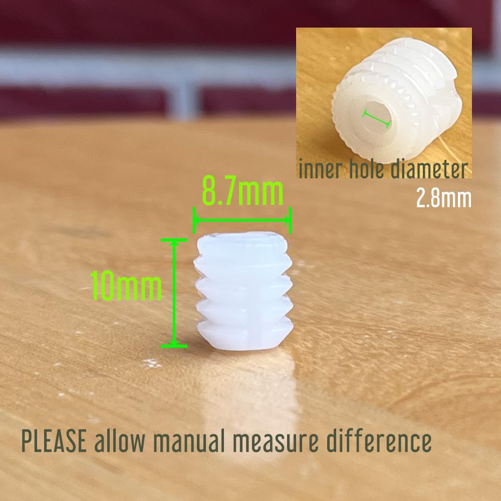 100 Pieces 8.75 x 10 mm Plastic Hinge Dowel Inserts Replacement Anchors for Kitchen Cabinet Bathroom Locker Cupboard Doors