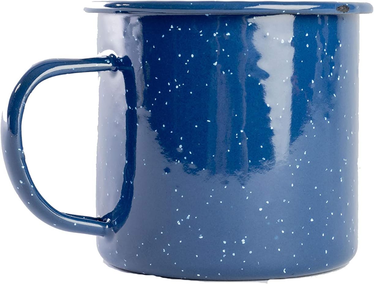 Enamel Mug - Outdoor Camping Mugs - Ideal For Early Morning Coffee Or Cold Beverages- Coffee Mug- 16 Oz (Navy) Blue Blue