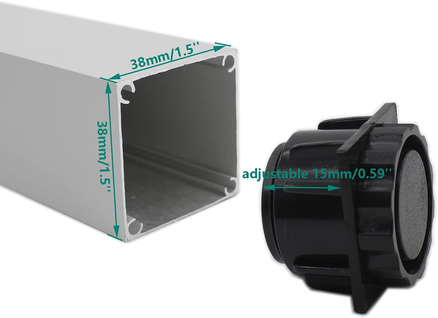 4 Pack Adjustable Furniture Legs, 300mm/12'' Silver Aluminum Alloy Support Feet Heavy Duty Replacement Legs for Sofa Bed Desk TV Cabinet Couch Coffee Table Sideboards Cupboard Dresser