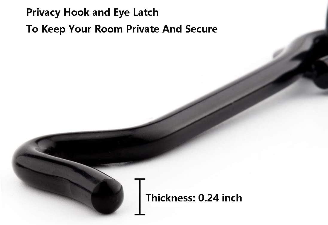 Barn Door Latch, 8 Inch Heavy Duty Stainless Steel Gate Latch Lock,Cabin Hook Eye Latch Hook with Mounting Screws for Window,Sliding Door,Back Gate,Closet Doors,Front Porch,Fence,2 Pack