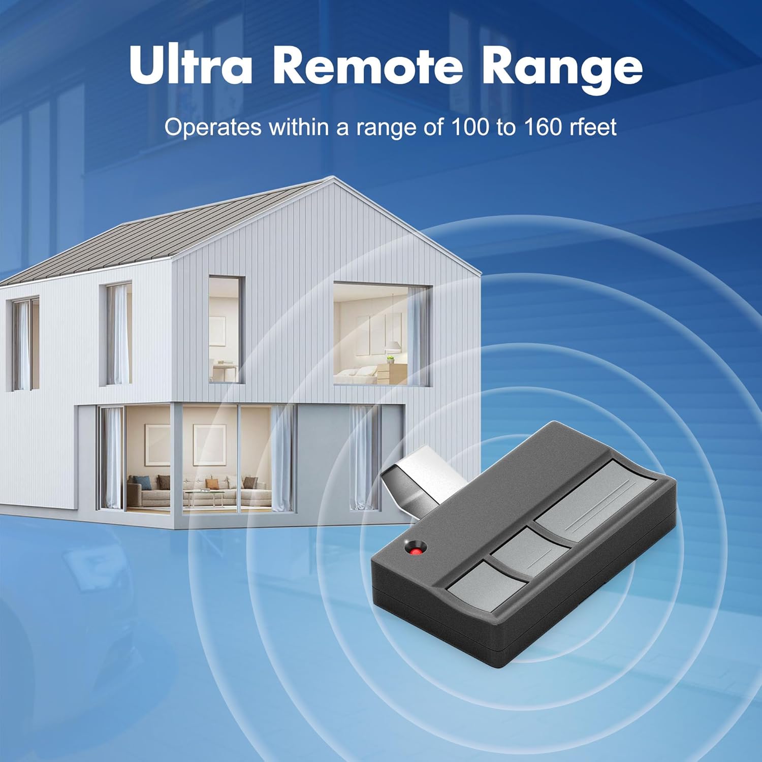 2 for Chamberlain LiftMaster Craftsman Garage Door Opener Remote 373LM 371LM 973LM 971LM Universal Black Black