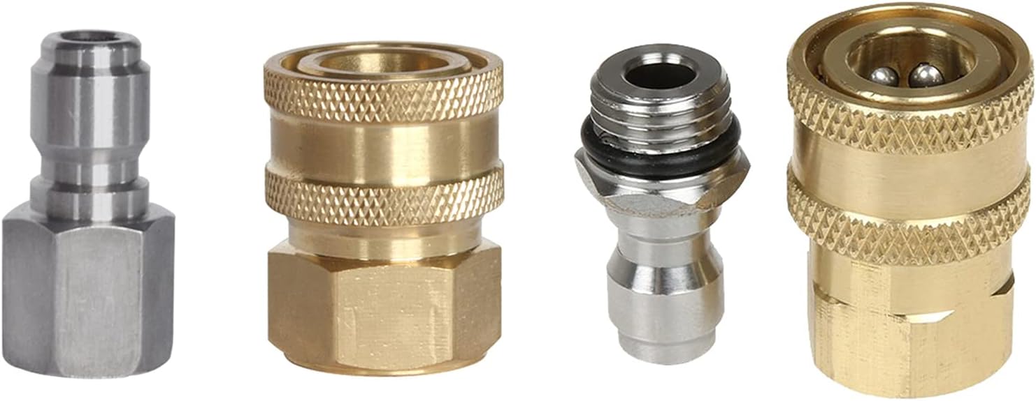 2 Pcs Pressure Washer Adapter 3/8 1/4 Inch Quick Connect Fittings Stainless Steel Pressure Washer Fittings Easy To Use Garden Hose To Pressure Washer Adapter 3/8 1/4 Quick Connect Converter