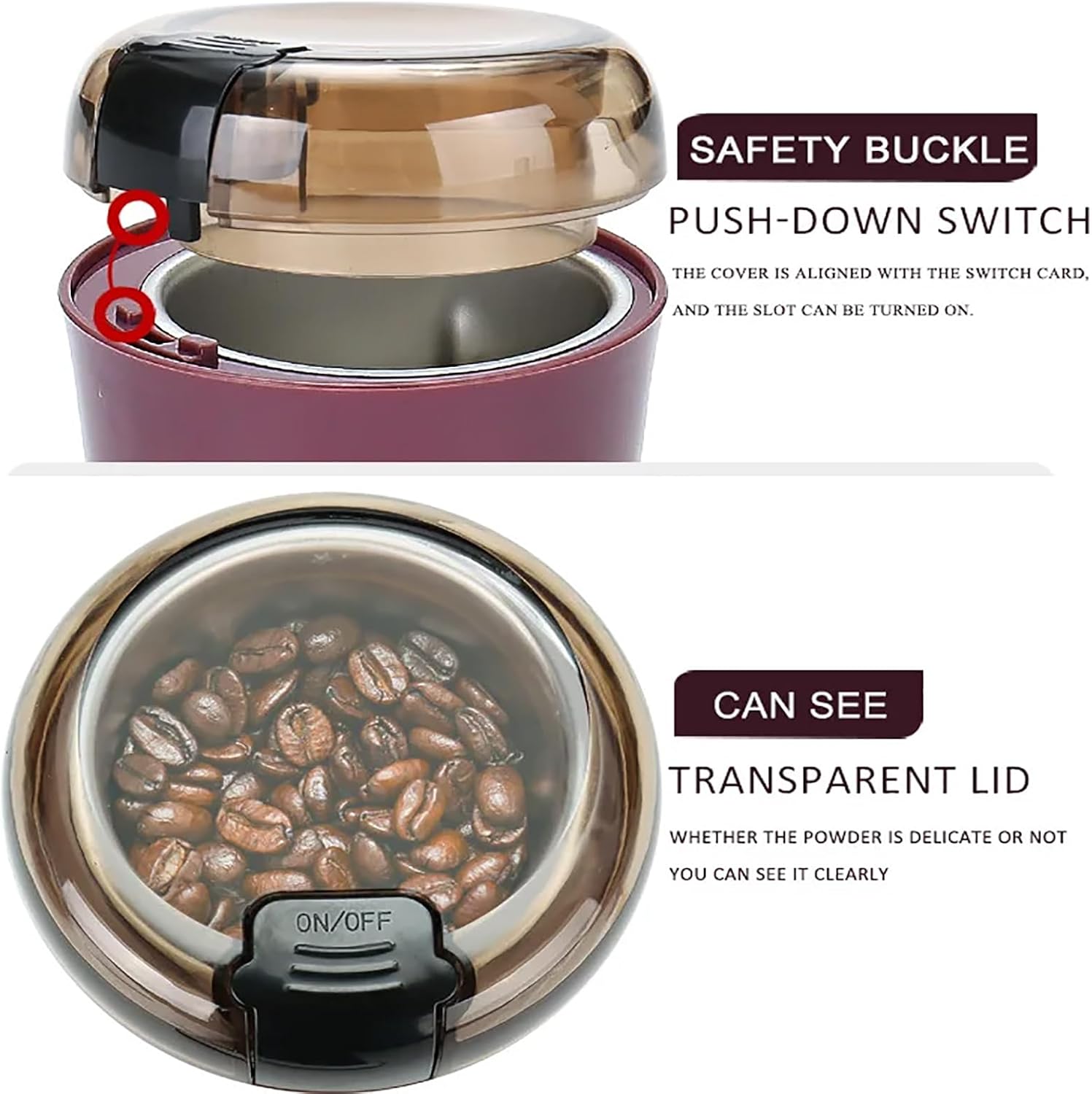 Mini Peanut Butter Machine, Portable Peanut Grinder with Transparent Protective Cover and Brush, 150W Strong Motor Power and Efficient Grinding, Silent and Practical, for Home and Kitchen