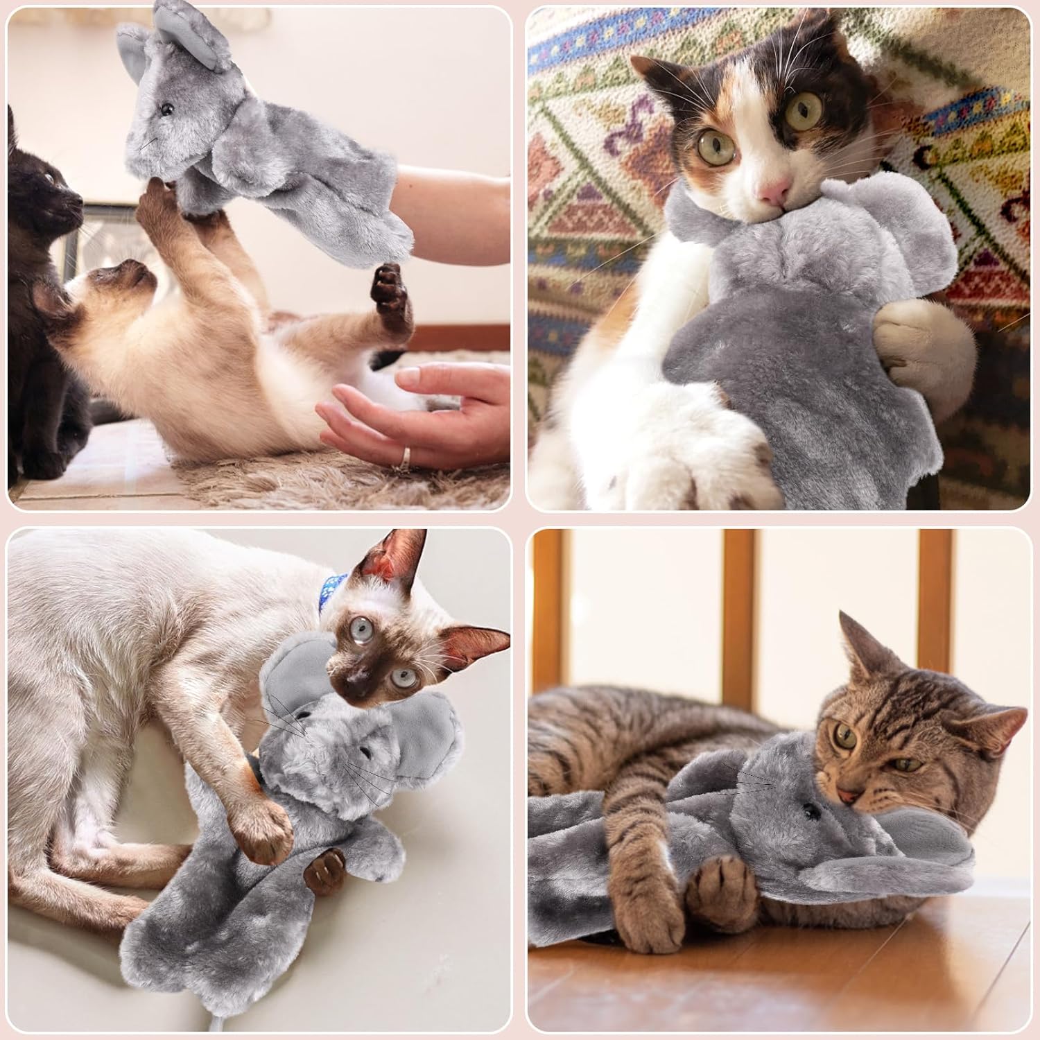Cat Wrestling Toy Puppet, Mouse Puppets Enrichment Toys for Bored Indoor Cats, Safe Wrestling Glove Hand Interactive Cat Toys (Mouse) Mouse Mouse