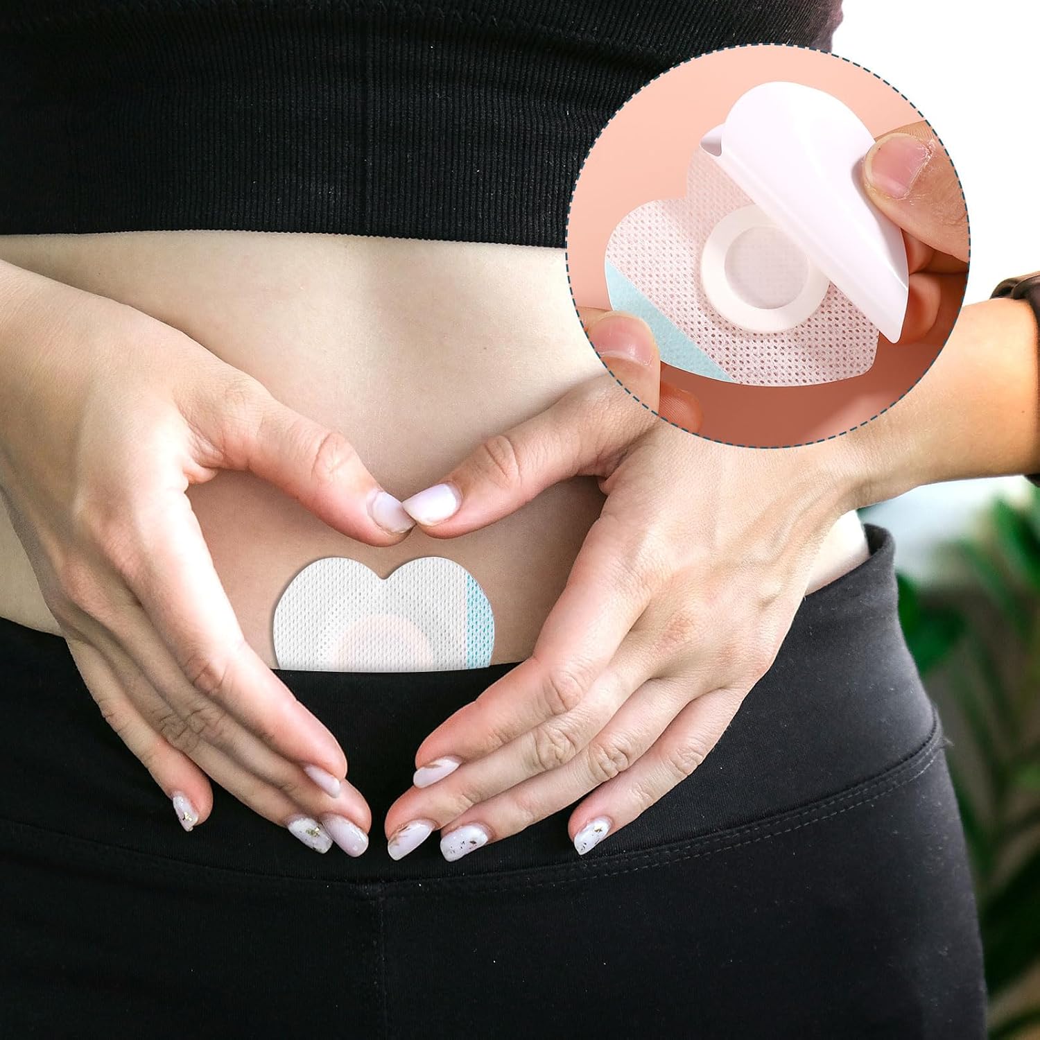 50pcs Castor Oil Wrap for Belly Button, Heart Shape Self-Adhesive & Highly Absorbent Castor Oil Wrap Pack for Belly Button Pad Patches Waterproof Disposable Cover Stickers (Oils Not Included)