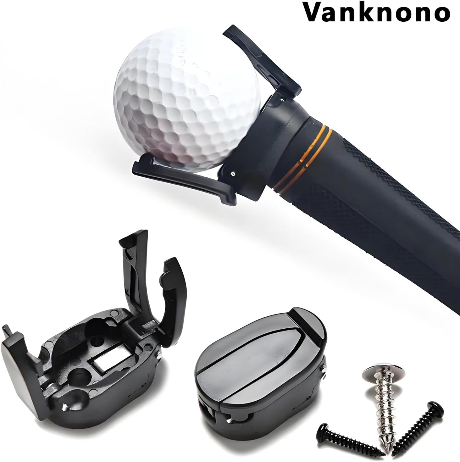 6 Pcs Golf Ball Pick Up Retriever Grabber, Foldable Golf Ball Pick Up Claw Sucker Put On Putter Grip