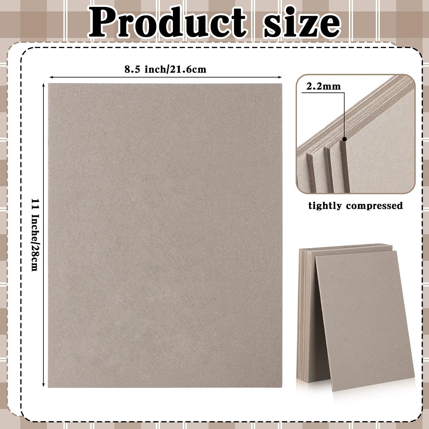 20 Pcs Book Board, Binders Board Chipboard Designer Bookboard Heavy Duty Chipboard Sheets Bookbinding Supplies for Book Binding Materials Cover(8.5 x 11 in,80 Pt) kraft 8.5 x 11 Inch,80 Pt