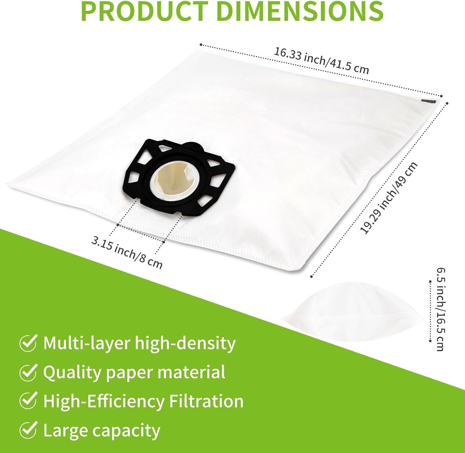 Kärcher Vacuum Bags 10 pcs Compatible with WD4 WD5 WD6 MV4 MV5 MV6