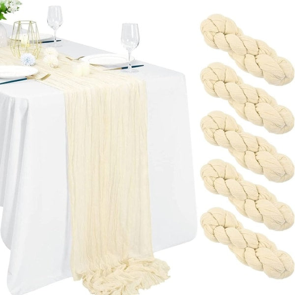 Light Green Cheesecloth Table Runner Loose-woven Runner