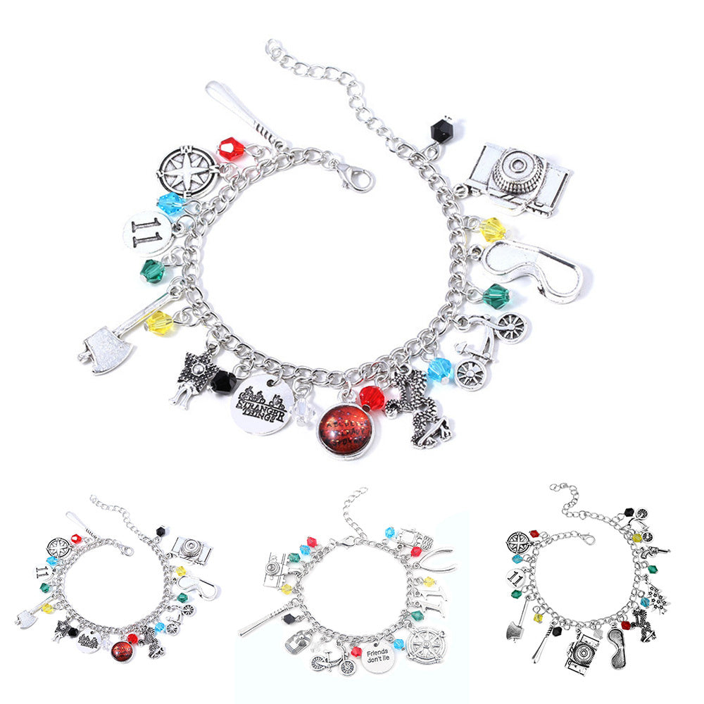 Stranger Things Charm Jewelry Necklace Bracelet Gift for Girls High Quality Silver Tone