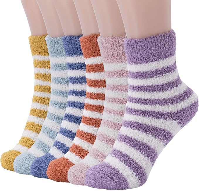 Warm Soft Socks for Women 6 Pairs Microfiber Winter Sleep Socks Size 36-40