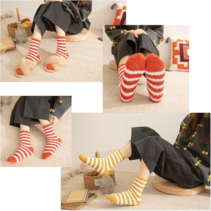 Warm Soft Socks for Women 6 Pairs Microfiber Winter Sleep Socks Size 36-40