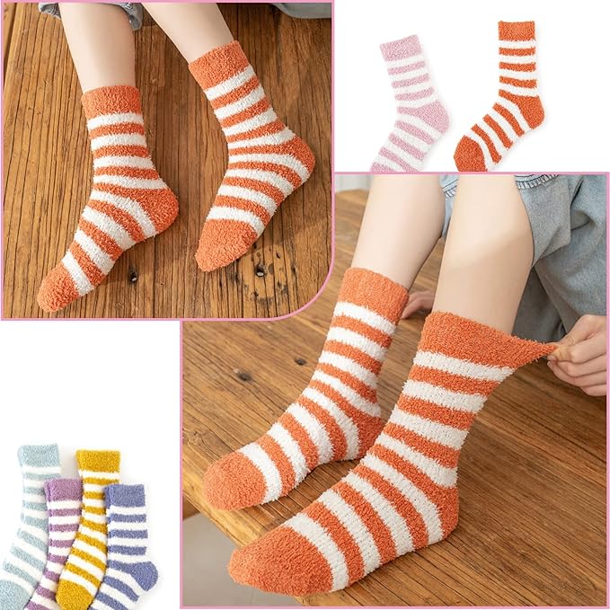 Warm Soft Socks for Women 6 Pairs Microfiber Winter Sleep Socks Size 36-40