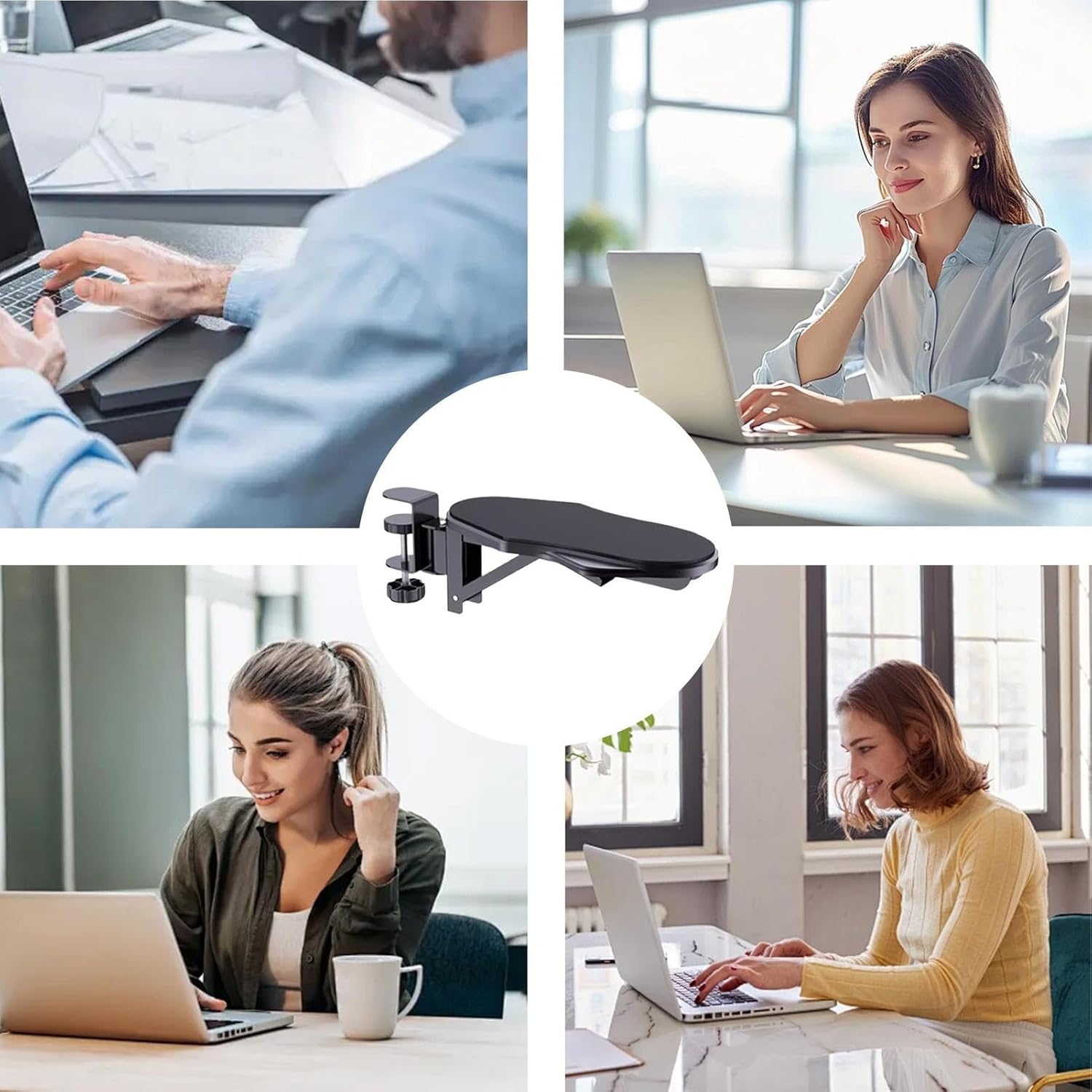 Computer Armrest for Desk, Ergonomic Elbow Support for Home Folding Rotating Model