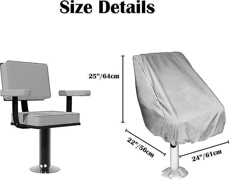 Outdoor Waterproof Chair Covers 2-Pack for Pontoon Boat Bench Protector Oxford Fabric Compatible with Pedestal Captain Chair