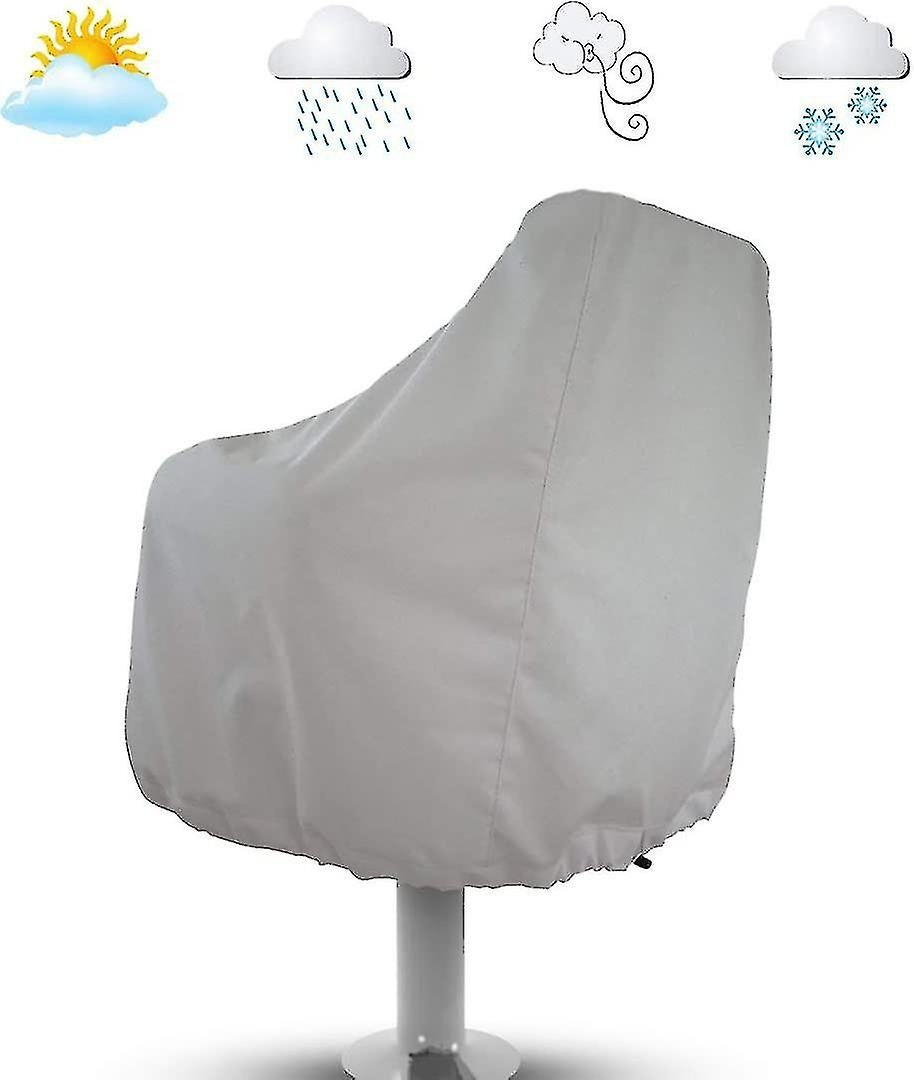Outdoor Waterproof Chair Covers 2-Pack for Pontoon Boat Bench Protector Oxford Fabric Compatible with Pedestal Captain Chair