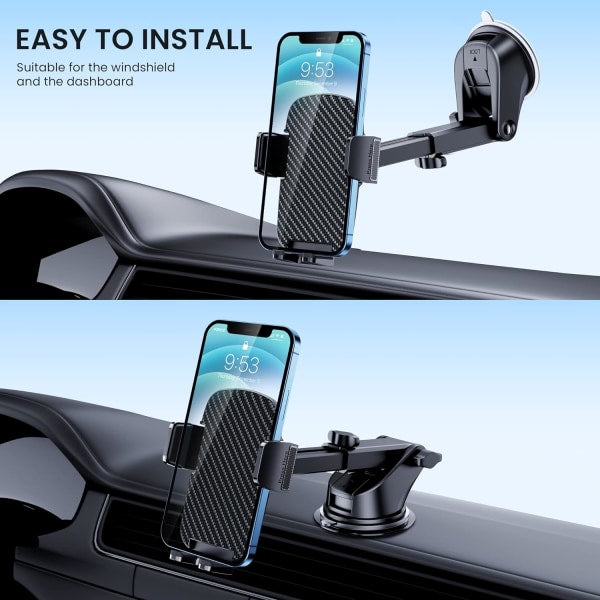Universal Car Phone Holder with Military Suction Cup, 360° Rotation, Dashboard Mount for GPS \u0026 Phones