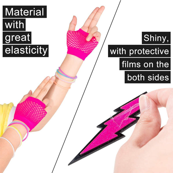 Women's 80s Neon Accessories Dance Hen Party Masquerade Retro Rose Red Rose Red