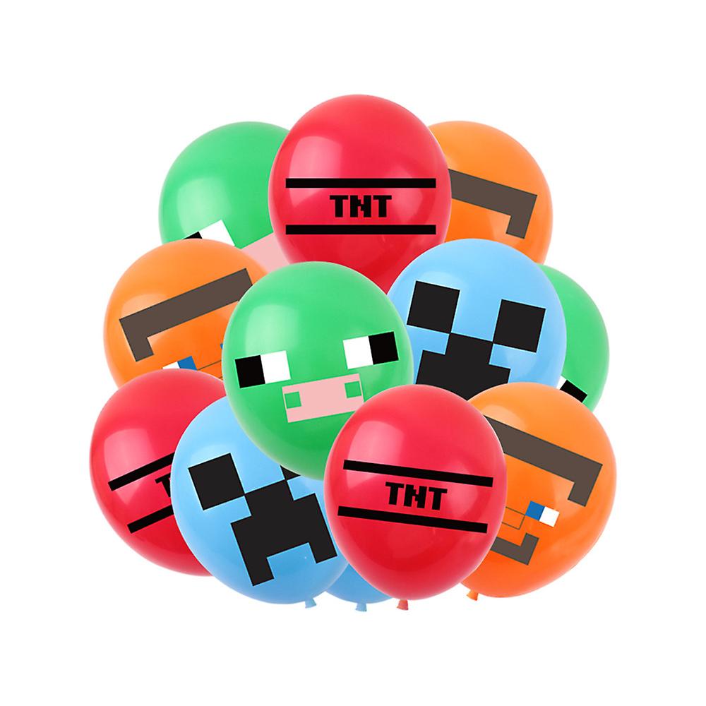 Minecraft themed birthday party balloons banner cake decorations — max