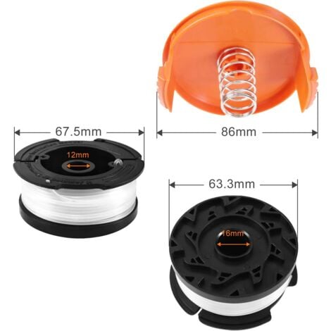 Trimmer spool for Black & Decker trimmers, 8 trimmer spools with 2 spool covers and 2 springs.pa_max 22-23 22