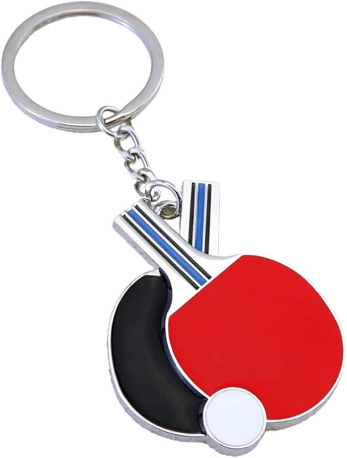 Table Tennis Racket Keychain Sports Key Holder Bag Ornament