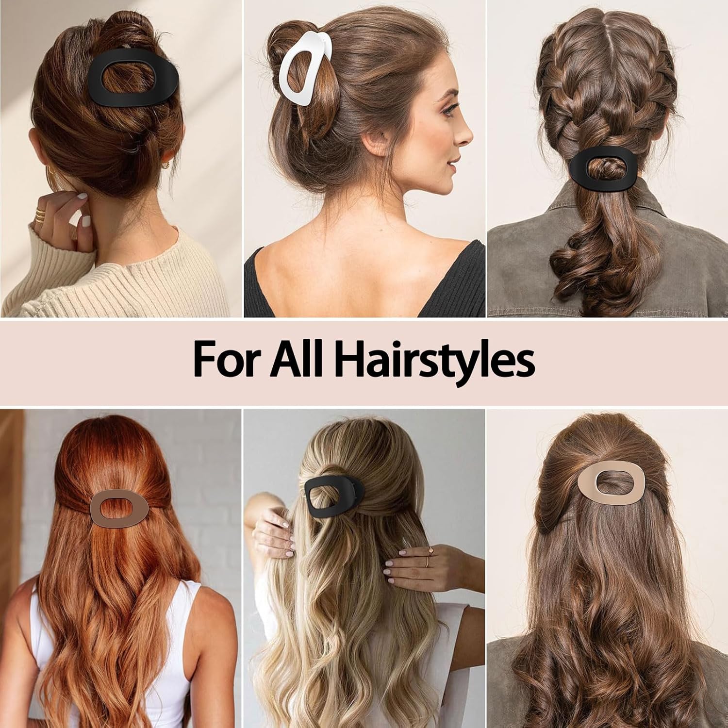 Hair Clips for Women 4 Pcs Matte Strong Hair Clips for Thin and Thick Hair Curved Design Hair Accessories