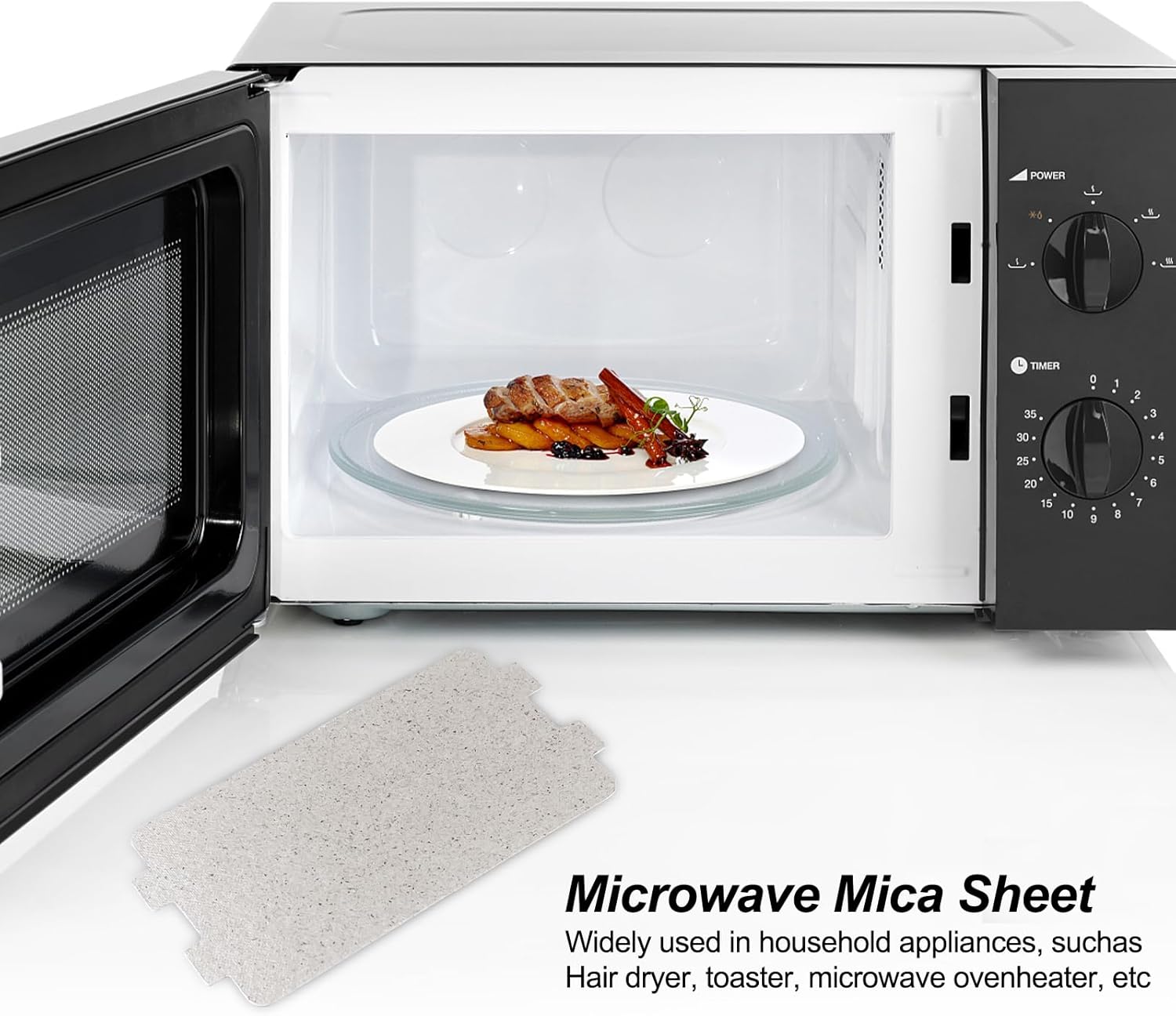 6 pcs Microwave Mica Waveguide Protector Plates 6.4x11.7cm Replacement Sheet Compatible with Microwave Repair Accessories