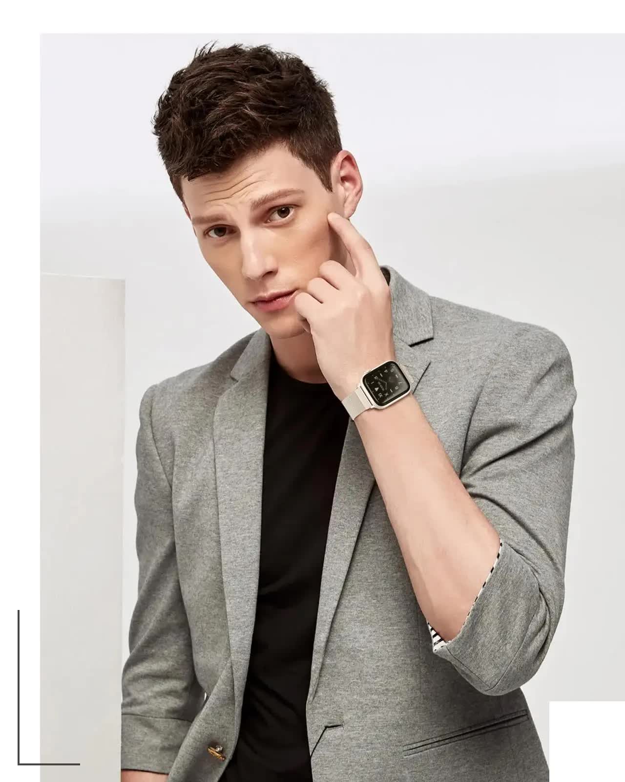 Compatible with Apple Watch Band Milanese Loop Series 9 8 7 6 SE 5 3 Ultra 2 Sizes 38mm 40mm 41mm 42mm 44mm 45mm 49mm Black