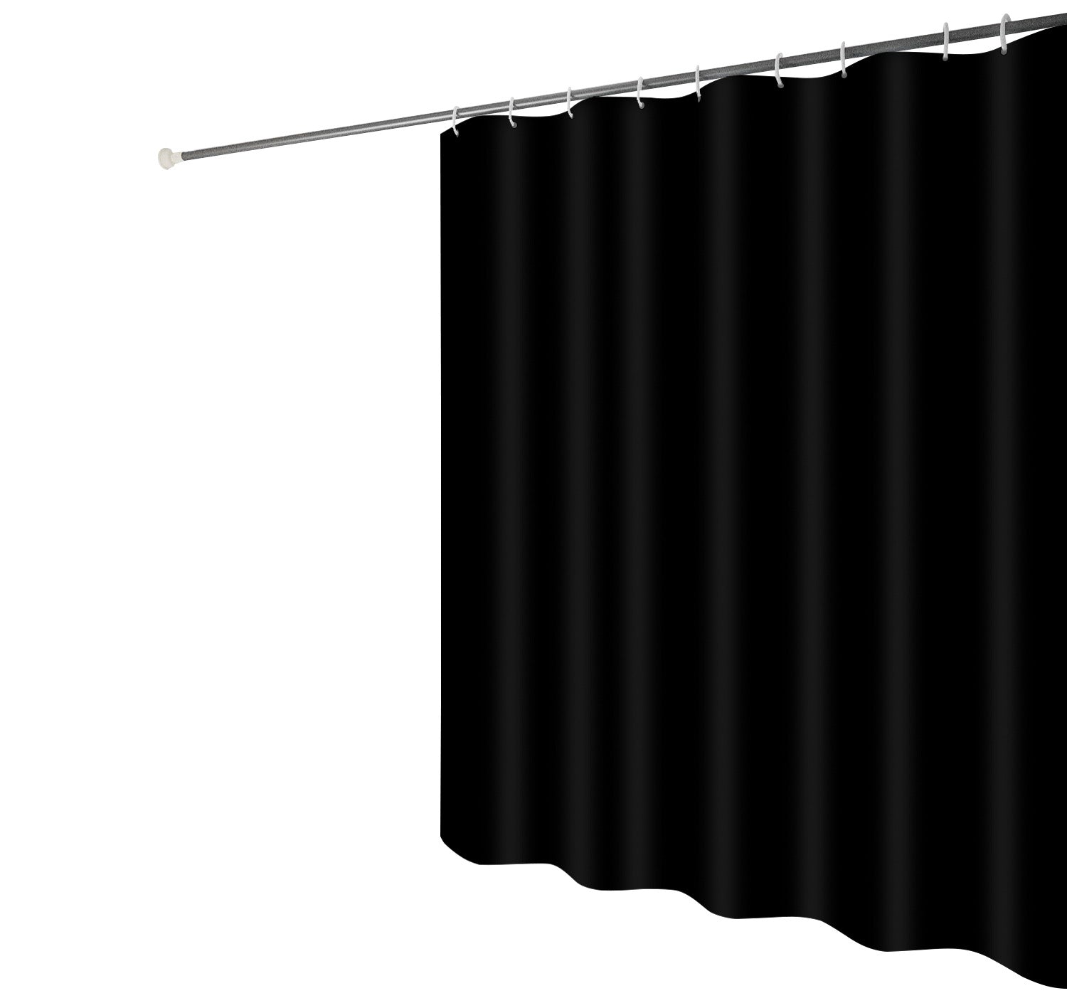 Black Waterproof Mildew Resistant Solid Color Shower Curtain