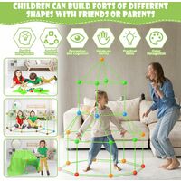 174 Pieces Plus a Tent Building Kit for Kids Glow in the Dark Air Fort Building Toys (The color of the ball is random)