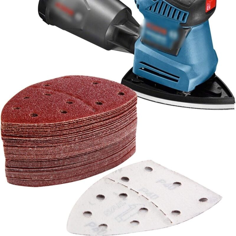 Sandpaper, Sandpaper for Bosch PSM 100A, PSM 160, PSM 200 AES, PSM 18, PDA 180, PSM 160 A/PSM 80/PRIO, 105 mm x 152 mm, 60-pack, Grit P40