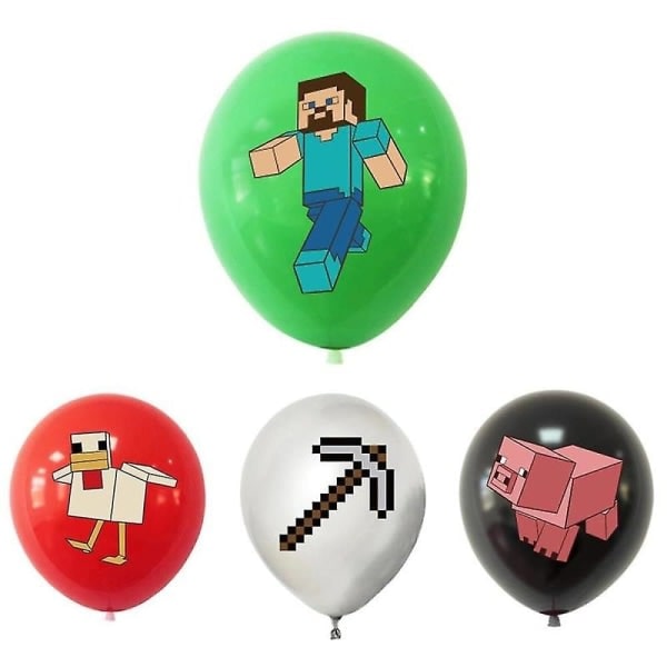 Minecraft Happy Birthday Decoration Set with Banner Pull Flag and Cake Decorations