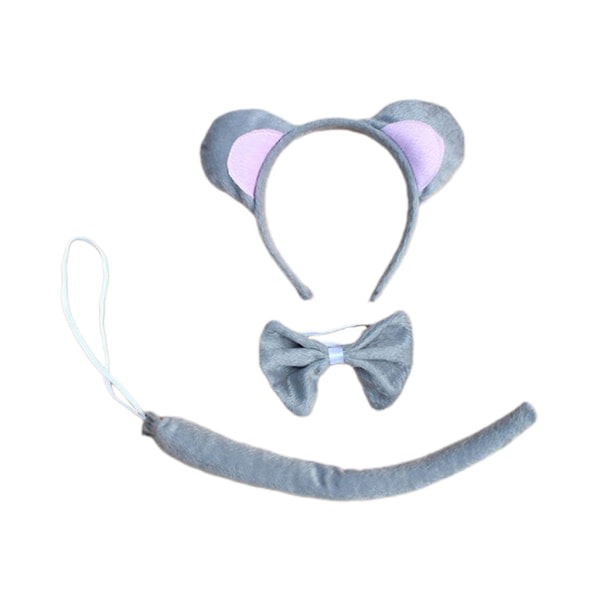 Compatible with Oral-B 3 pcs Animal Costume Set Cute Mouse Ears Headband Bows Long Tail for Children Adult