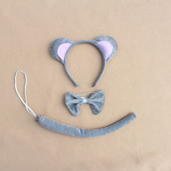 Compatible with Oral-B 3 pcs Animal Costume Set Cute Mouse Ears Headband Bows Long Tail for Children Adult