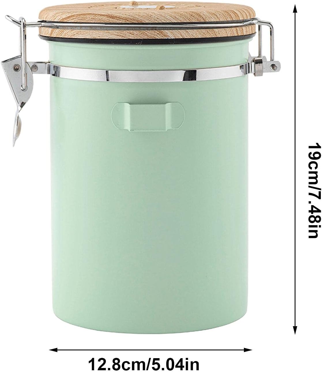 Green Coffee Container with CO2 Valve 1.8L Airtight Storage Jar