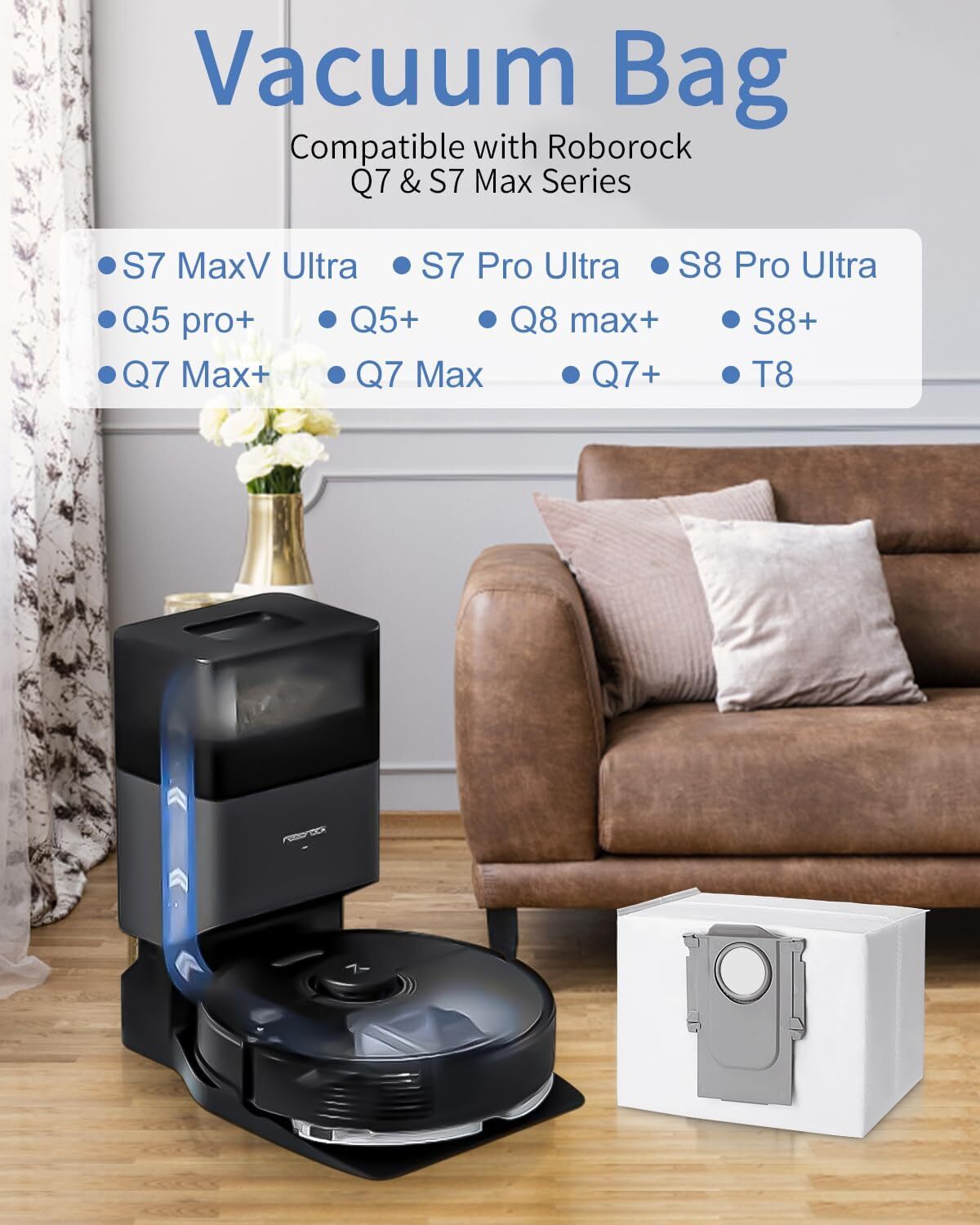 Xiaomi Roborock S8 S8 Pro Ultra S7 MaxV Ultra S7 Pro Ultra Q7 Robot Vacuum Cleaner Bags 10 pcs compatible with Xiaomi