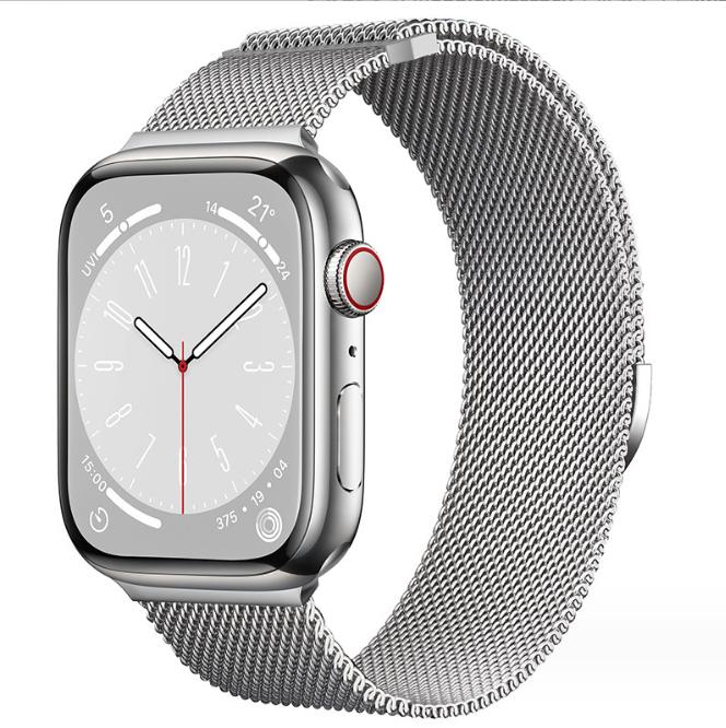 Compatible with Apple Watch Bands Apple Watch Series 9 8 7 6 5 4 SE Ultra 2, 38mm 40mm 41mm 42mm 44mm 45mm 49mm, Silver Starlight