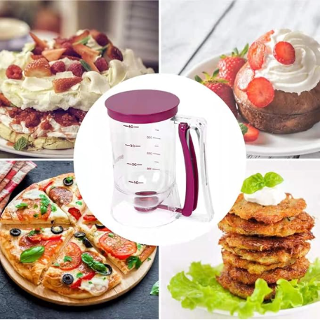 800 ML Cupcake Batter Separator for Baking - Measuring Tool with Cream Separator Cups, Best Gift for Friends (Purple)