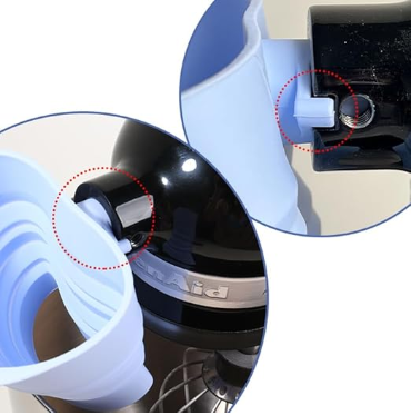 Silicone Flour Funnel for Kitchen Aid Stand Mixer, Food Grade BPA-Free Silicone Durable Funnel Fits KSM150 5-Quart Tilt-Head Mixers, Mess-Free Dishwasher Safe Baking Accessory (Blue,Set of 3)