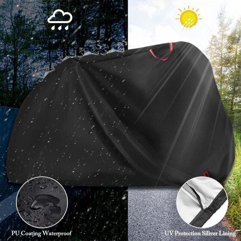 Waterproof Bike Cover Outdoor Protective Cover For 1 Or 2 Bikes 210D Nylon Bicycle Rain Cover With Lock Holes