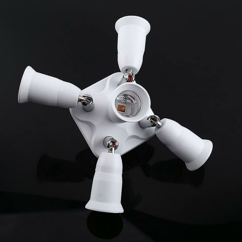 5 In 1 E27 Socket Splitter Adapter Socket Splitter Adapter Socket Converter Holder For E27 LED Bulbs