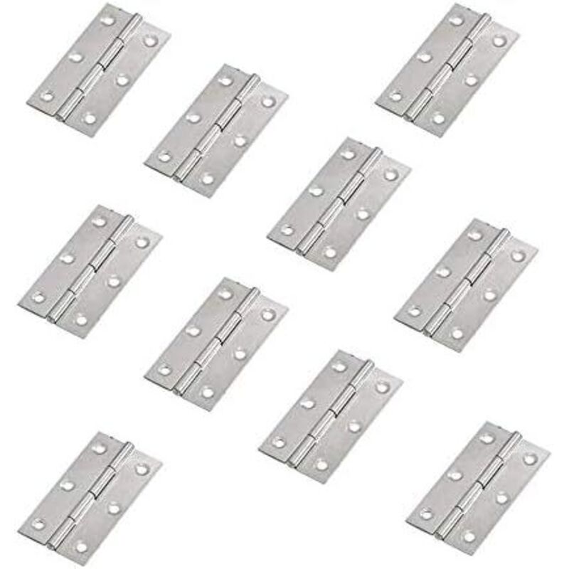 10 pcs Stainless Steel Home Furniture Hardware Door Hinge Long 75Mm X 50Mm