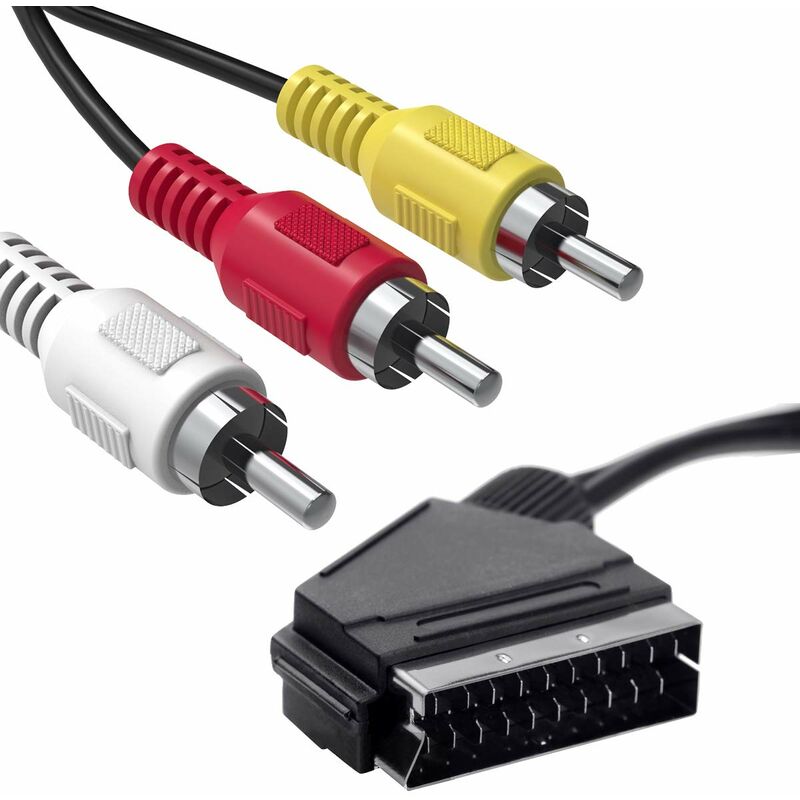 1.5M Scart To 3Rca Male Cable, Scart Male To Rca Male Switchable Audio Video Av Cable Adapter Converter Audio Video For