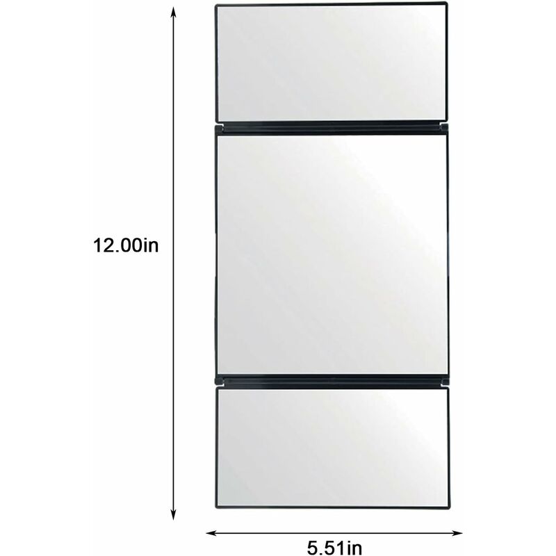 Car Vanity Mirror Universal Sun Visor Mirror Tri-Fold Design Folding Vanity Mirror Cosmetic Makeup Mirror Auto Supplies