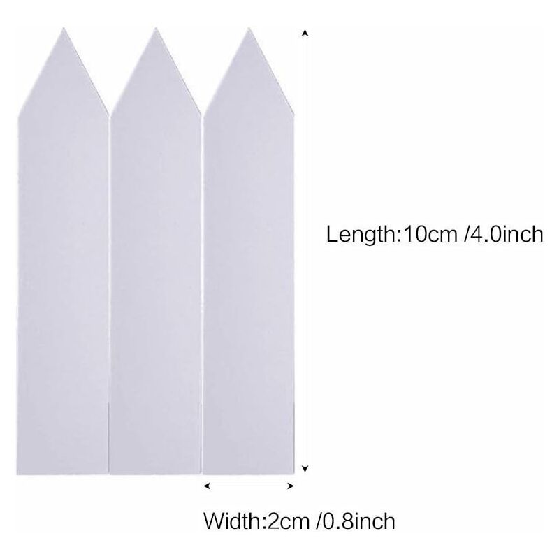 100 pcs Plastic Plant Label, White Plastic Garden Tag 10X2Cm