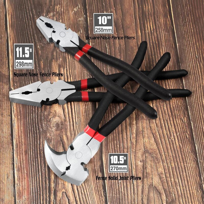 10.5" Fence Pliers - Solid Joint Pliers - Fence Pliers - Heavy Duty Fence Pliers - Multi-Tool For Fencing - Pliers With